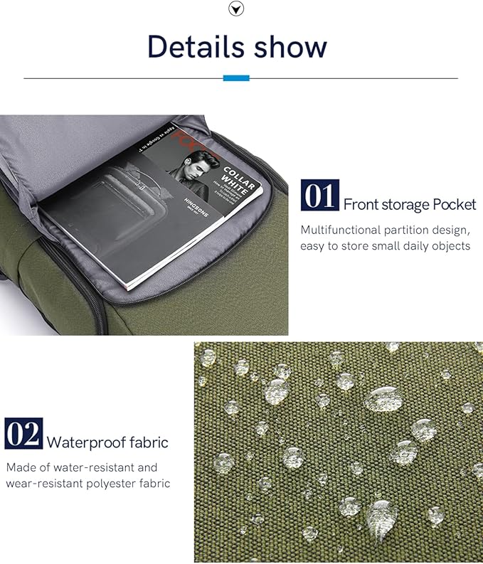 Kingsons Travel Backpack Travel Laptop Backpack Business Computer Bag Waterproof Large Capacity for Men Women