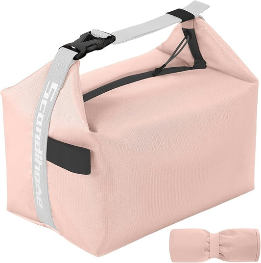 Lunch Bag for Women & Men Fresh Keep Lunch Box, Small Leakproof Cooler Bag Food Lunch Containers High Capacity Reusable Loncheras para Mujer for Work, Office, Picnic, Travel (Pink)