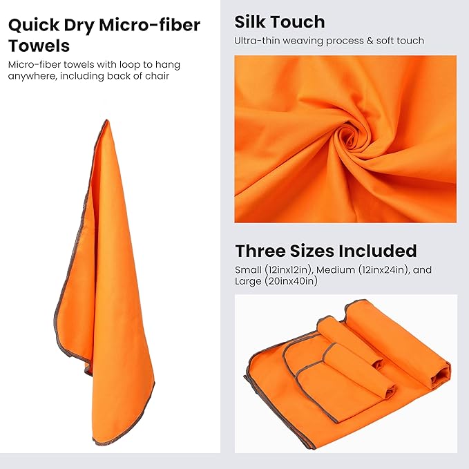 Portable Camping Chair with 3 Towels | Compact, Foldable & Sturdy - Lightweight Backpacking Chair for Camping, Hiking, Beach, Tailgates and More | 330 Lbs Capacity
