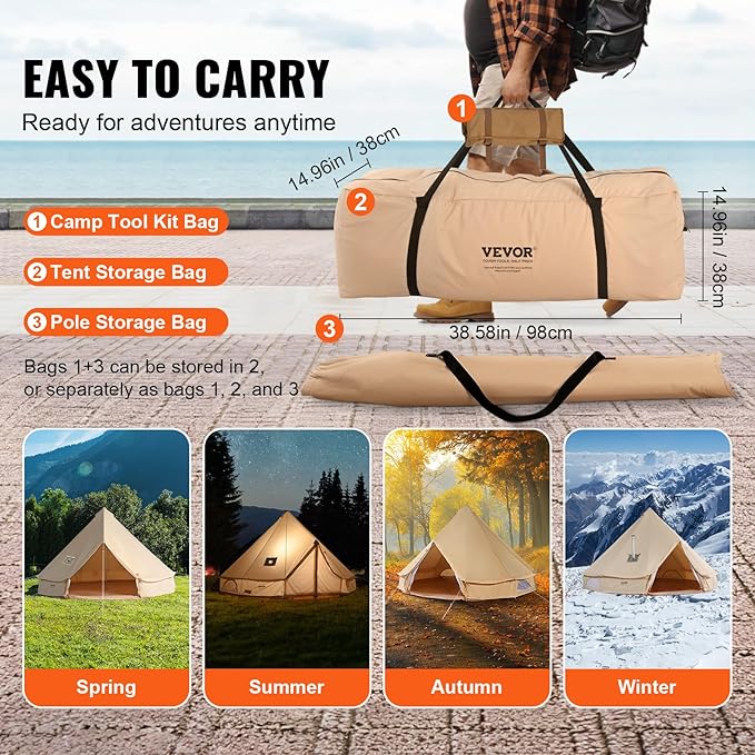 VEVOR Tents Canvas Bell Tent