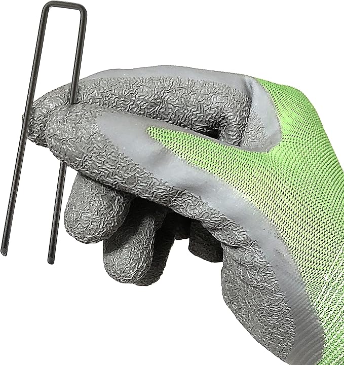 GardenMate 100-Pack 4'' 11 Gauge Heavy-Duty U-Shaped Garden Securing Stakes/Spikes/Pins/Pegs - Sod Staples for Anchoring Landscape Fabric