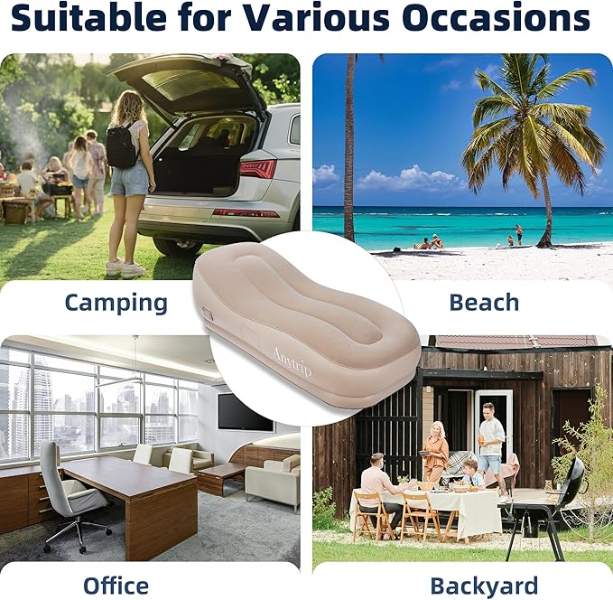 Inflatable Couch Air Sofa Blow Up Lounger with Built-in Pump,Portable Self-Inflating Lounge Chair for Home Camping Traveling Outdoor