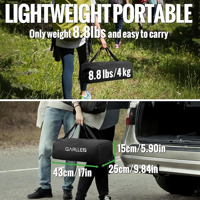 GARLLEN Folding Camping Table, 2 Adjustable Height Portable Roll-up Picnic Table with Storage Net, Lightweight Aluminum Outdoor Table with Carrying Bag for Camping, BBQ, Picnic, 32.2" L x 15.7" W