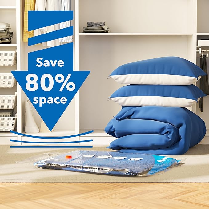 MEIQIHOME Vacuum Storage Bags, Space Saver Sealer Bags,Vacuum seal bags for clothing, Pillows, Comforters, Blankets, Bedding,Travel,10 COMBO