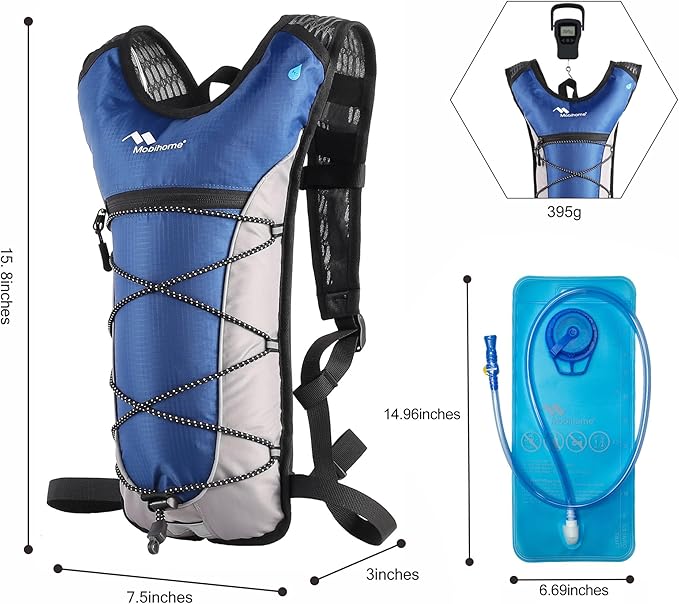 Hydration Backpack & 2L Leak Proof Water Hydration Bladder,Lightweight Running Backpack & Hydration Pack, Running, Hiking, Cycling, Climbing,Skiing for Men Women & Kids, Airflow Camel Pack