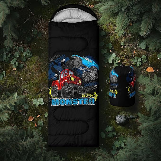 AILONEN Boys Sleeping Bag for Camping,Nautical Anchor,Lightweight & Waterproof,3 Season Warm & Cool Weather,Navy Blue Sleeping Bags for Kids Men Travelling,Outdoors