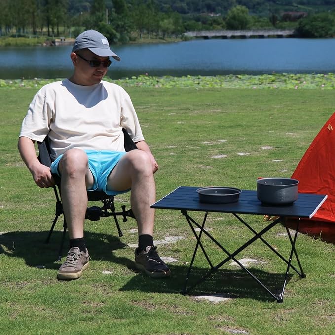 Wildhiker Portable Compact Folding Camping Chairs – Lightweight, Easy to Pack, Wider Seat Surface with Side Pocket – for Lawn, Backpacking, Motorycling, Hiking,Travel, Outdoor Festivals