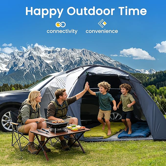 SUV Tent, Rectangle Car Tent for Family, Waterproof & Windproof for Car Camping, Large Camping Tents with Storage Bag, SUV, Van, Jeep