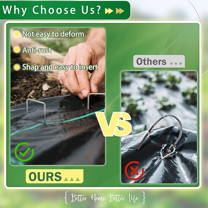 AJART Landscape Staples Garden Stakes: 6 Inch Reusable Galvanized Steel Spikes for Artificial Turf, Tents & Ground Cover - 50 Pcs