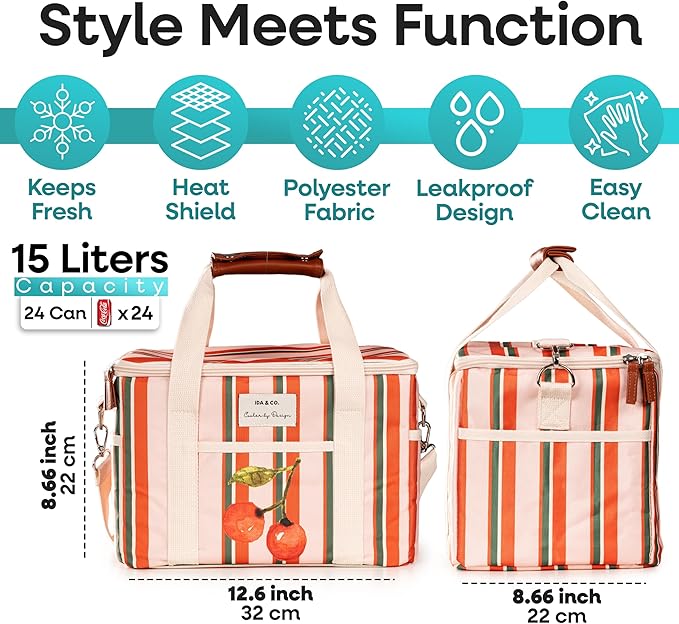Premium Insulated Leakproof Cooler Bag – Soft-Sided 15L Portable Cooler for Beach, Picnic & Camping