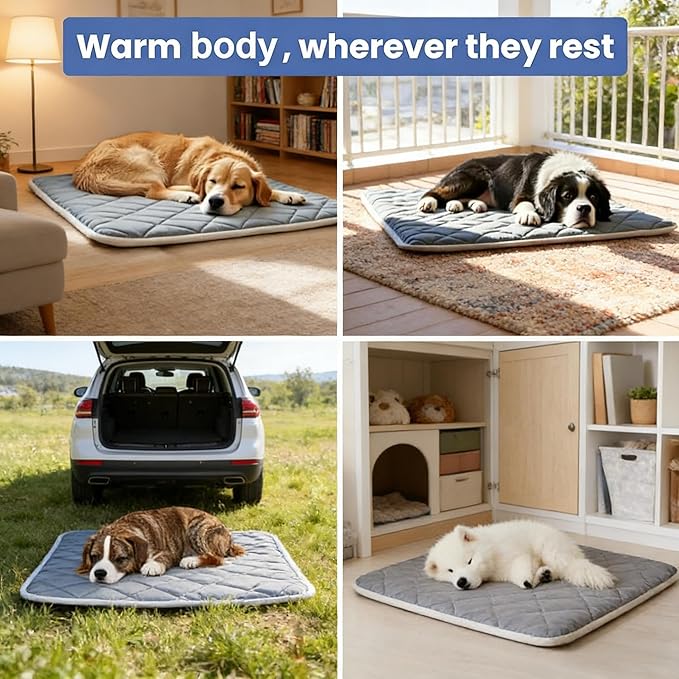 Thermal Reflection Pad for Dogs, Stop Joint Heat Loss – Restore Mobility & Comfort, Reflects Body Heat Back to Joints, No Electricity,Soft Sleeping Pad for Cold Floors, Washable (Blue, XL)