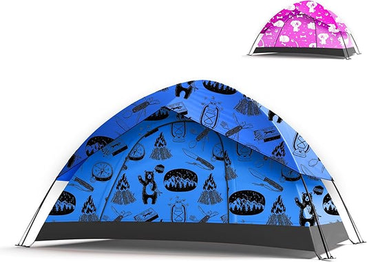 KidzAdventure 2 in 1 Kids Tent for Camping/Kids Play Tent| Backpacking Tent for Kids |Easy Set Up Camping Tent