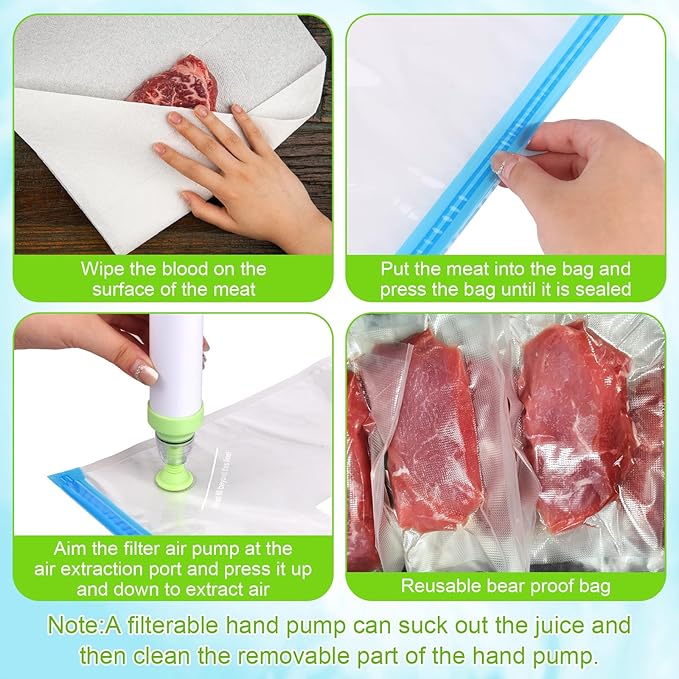 6Pcs Odor Proof Food Storage Bear Bags 14x20 Inch Reusable Double-Tracked Zip Packages Tear Resistant Barrier Bags for Keep Fresh, Backpacking, Camping, Outdoor, Refrigerator Freezing