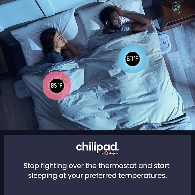 Chilipad Cube Bed Cooling System - Cooling & Heating Mattress Topper, Dual Zone Individual Bed Temperature, Cool Sleep Enhancement, Temp Range of 60-115°F, WE King Bedsize (76"W x 80"L), Model: CP515