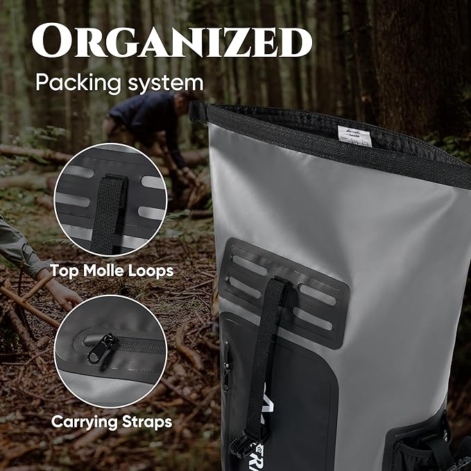 Waterproof Dry Bag with Waterproof Phone Case and small waterproof Bag Grey