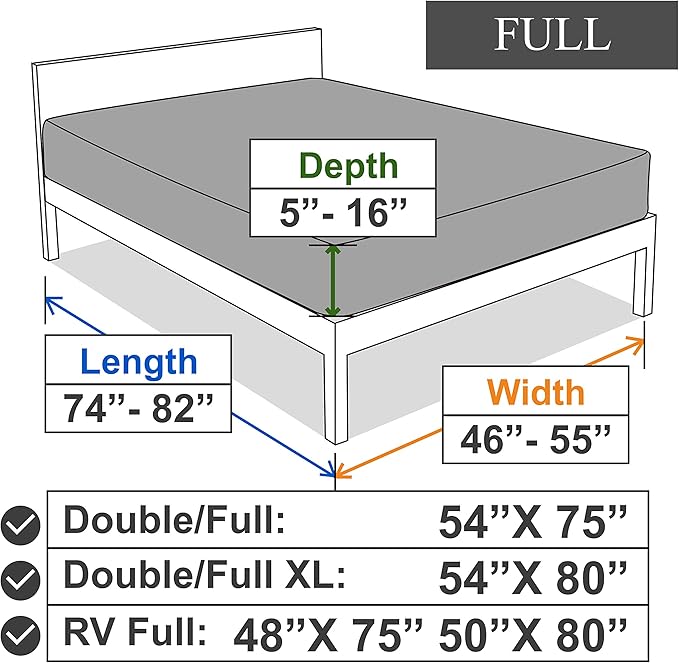 StretchSnug Full/Full XL Size Fitted Sheet Only - 4-Way Stretchy, Snug Fit, Wrinkle Free & Stay in Place, No More Slipping Off for Mattress, Soft & Comfortable - Light Gray