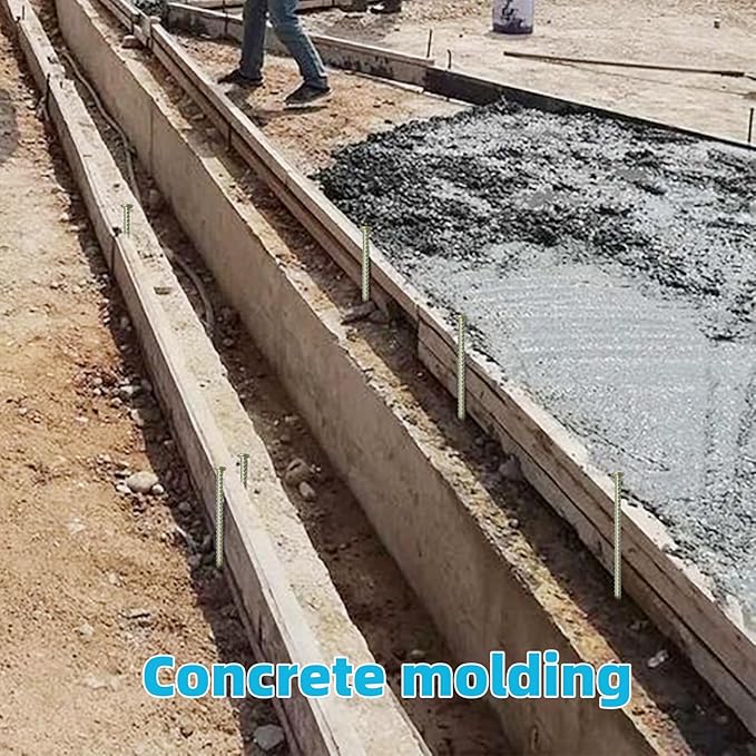 16 Inch Rebar Stakes - 1/2 Inch Diameter Galvanized Steel Ground Anchors Hevy Duty Metal Garden Stakes for Camping Tent, Speed Bump, Hard Soil, Fence, Wheel Stop(10 Pack)