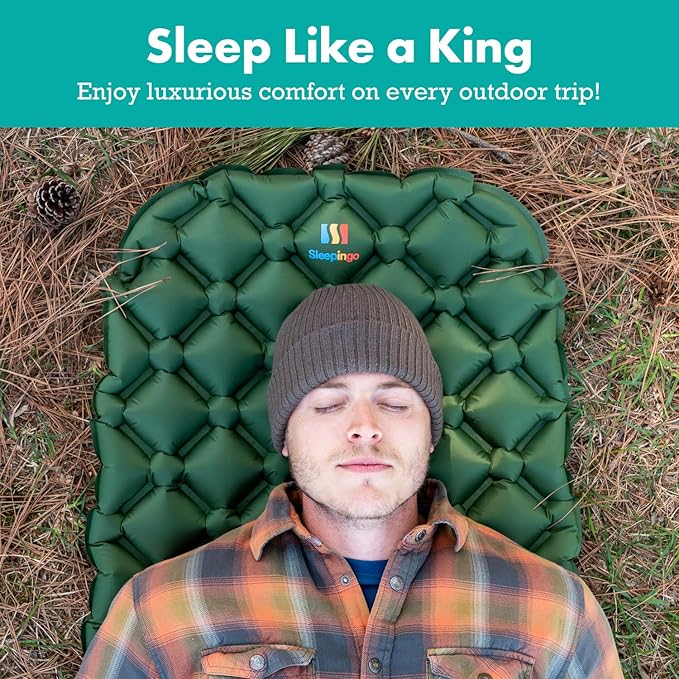 Ultralight Sleeping Mat - Inflatable & Compact Camping Air Mattress for Backpacking, Hiking