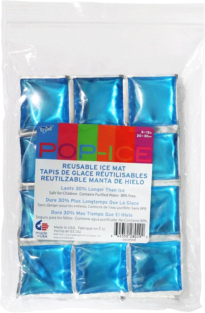 ICY-COOLS Reusable Ice Packs for Coolers - Flexible Ice Sheets, Flat and Long-Lasting for Camping or Lunch Boxes, 10x16 & 8x12, 1 or 3 Pack