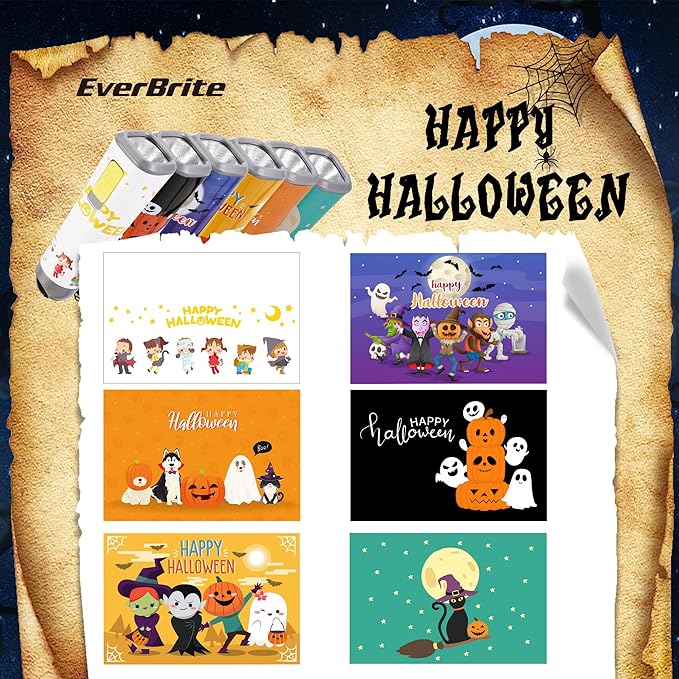 EverBrite 6-Pack LED Flashlights Halloween Gifts, Mini Flash Lights Handheld Torch with Lanyard, 18 AAA Batteries Included, Mixed Color