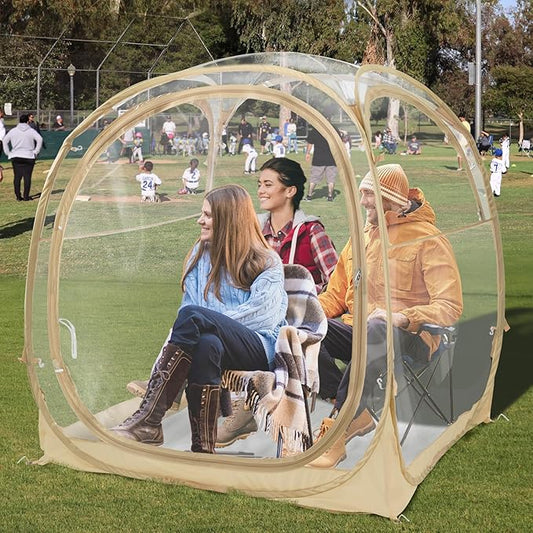 EighteenTek Pod All Weather Sports Tent with Attached Floor, Instant Outdoor Bubble Tent, Rainproof Camping Sun Shelter for Sports Events Camping Fishing Cheering, 1-4 Persons