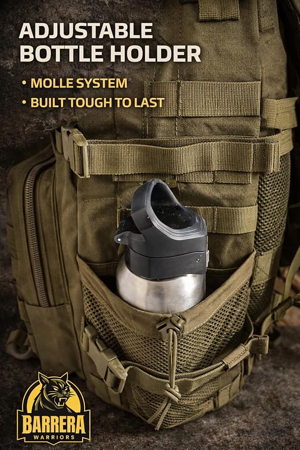 Tactical Backpack 25L Military MOLLE Assault Pack – Waterproof EDC Backpack for Hiking, Camping, Travel & Survival Gear, Bug Out Bag (Army Green/Olive Drab)