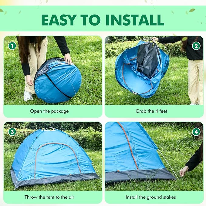 Woanger 10/16 Pack Bulk 2 Person Camping Tents for Homeless Lightweight Tent with Rain Fly and Carrying Bag Waterproof Windproof Setup Pop Up for Camping Backpacking Donation