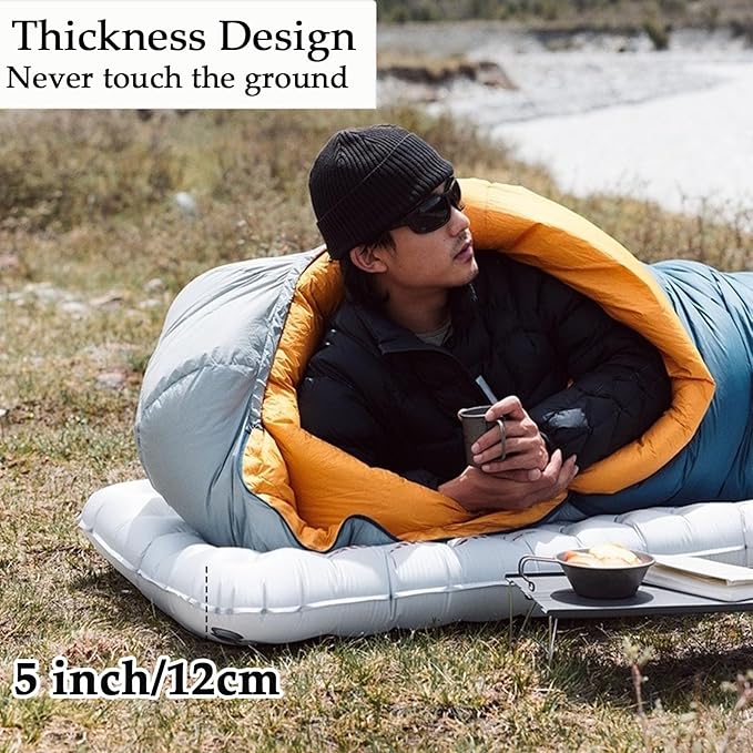Naturehike 5.8/8.8 R-Value Camping Sleeping Pad,3.1"-4.7" Ultra-Thick,1-1.4LB Ultralight Camping Mat with Inflatable Bag,Backpacking Inflatable Foam Camping Mat for Car,Hiking