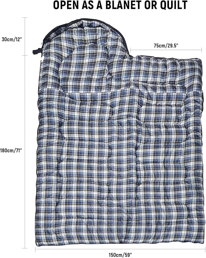 Camping Sleeping Bag for Adults, 3-4 Season Warm & Cold Weather Waterproof Envelope Sleeping Bags for for Backpacking Hiking Travel Outdoors, Adult All Weather Sleeping Bag with 1.5/2/3/4/5lbs Filling