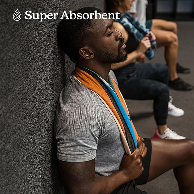 Nomadix Mini Towel - Perfect for Beach, Pool, Travel, Camping, Yoga - Made with Recycled Materials - Super Absorbent - Sand Resistant - Stripes Retro - 16x40