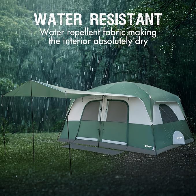 PORTAL 6 | 8 | 10 Person Family Camping Tent with Porch, Big Family Camping Tent with Tall Height, Good Ventilation, Water Resitant Large Tent for Outdoor Camping, Backyard