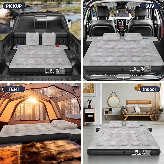 Umbrauto Truck Bed Air Mattress for 5.5-5.8ft Full Size Short Bed, Inflatable Airbed with Pump – Perfect for Autumn Camping, Road Trips, and Outdoor Use