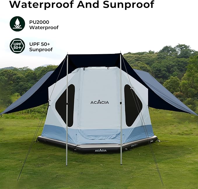 ACACIA Canopy 4 Person for Space Acacia Camping System, PU2000 Waterproof Camping Tarp for 4 Season Camping, UPF50+ Sunproof Tent Tarp with 4 Telescoping Poles, Carry Bag, Star Night