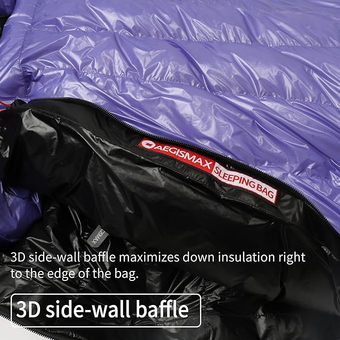 Ultra Dry Down Sleeping Bag - 10D 800FP, Thicken Winter, Ultralight Camping & Hiking, Backpacking Outdoor (Future II Lengthen)