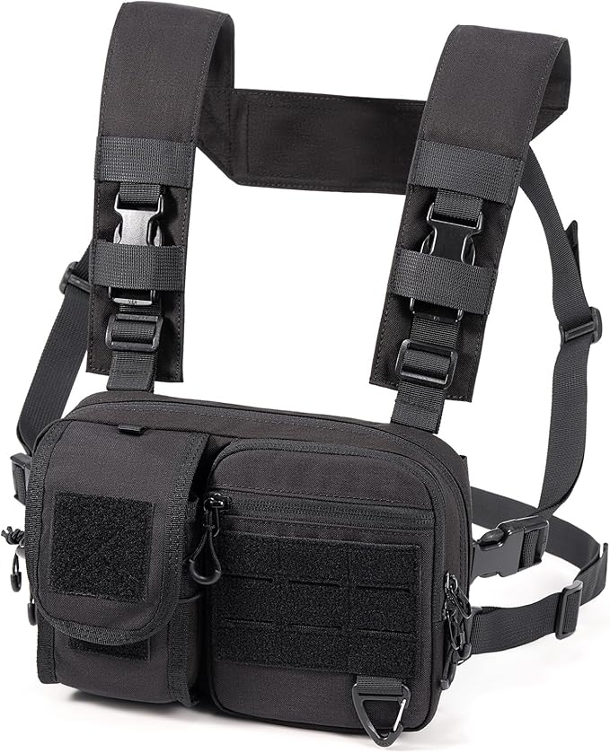 2-in-1 Convertible Chest Pack and Hydration Backpack with 2.5L Bladder, Hydration Vest for Women Men Outdoor Hiking Gravel Cycling Mountain Biking Running