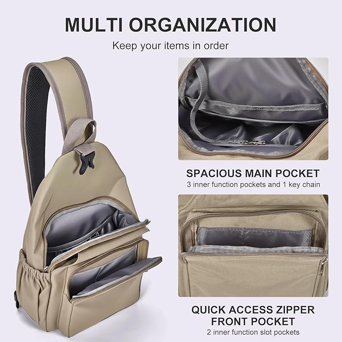 AOTIAN Anti-Theft Sling Backpack - Lightweight Water-Resistant Chest Daypack for Travel, Hiking & Outdoor