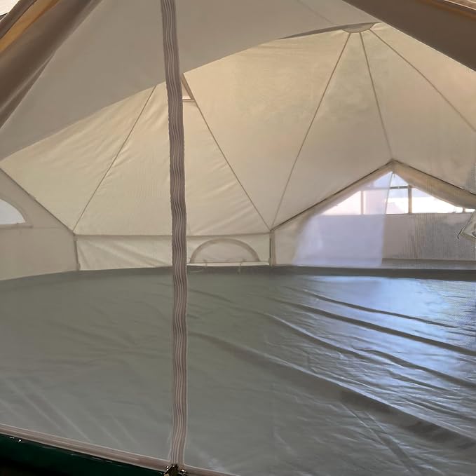 8 10 Persons 2316.5ft Canvas Tent Bell Tent Glamping, 4 Seasons Yurt Tent for Camping, Heavy Cotton Canvas Tent for Family Camping,Outdoor Hunting,or Party Tent.