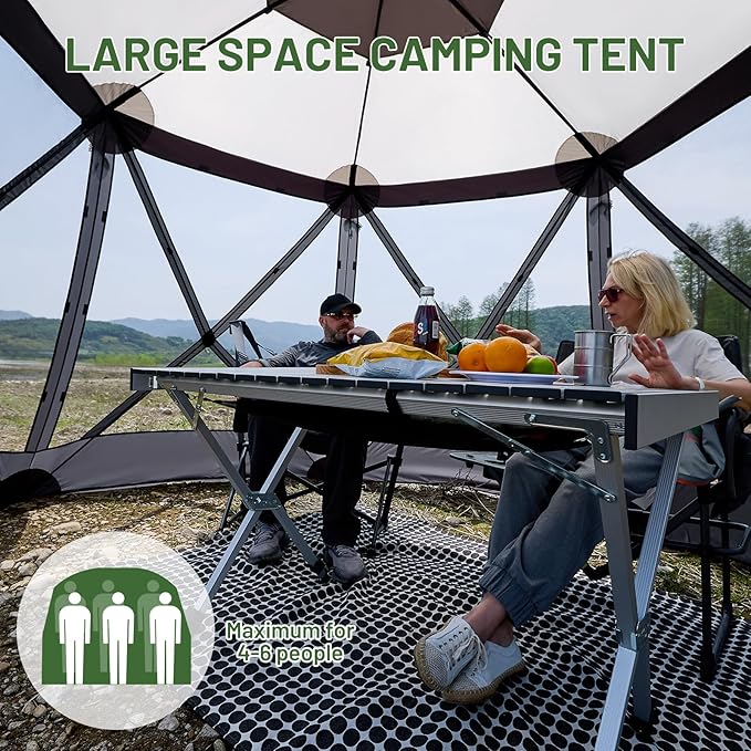 TIMBER RIDGE Easy Pop Up Gazebo Canopy Tent for Camping, 11.5 X 9.8 Ft Portable Instant Screenhouse, Pop Up Screened in Canopy with Netting for Backyard, Patio, Outdoor, Tailgating, Picnics, Grey