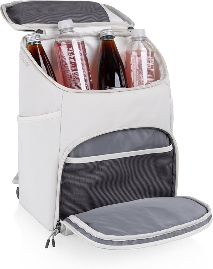 PICNIC TIME PTX 2.0 Tarana Backpack Cooler, Soft Insulated Lunch Bag made with Recycled Material, Upcycled Cooler Bag, (Gray)