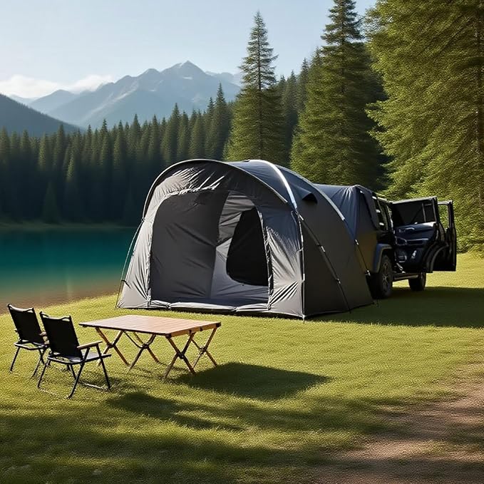3-4 Person SUV Camping Tent, Arched Design Creates Extra Headroom, PU4000 Waterproof with Mesh Doors – Ideal for Family Camping& Festivals