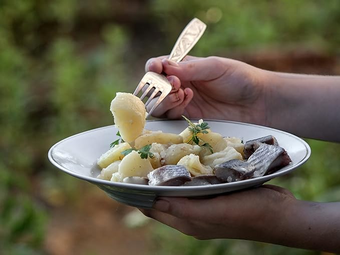 Unique Complete Messware Kit Polished Stainless Steel Dishes Set| Tableware| Dinnerware| Camping| Includes - Cups | Plates| Bowls| Cutlery| Comes in Mesh Bags