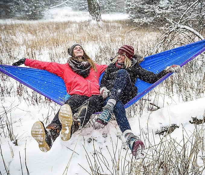 ENO DoubleNest Hammock - Lightweight, Portable, 1 to 2 Person Hammock - for Camping, Hiking, Backpacking, Travel, a Festival, or The Beach - Olive/Melon