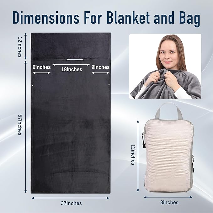 SMART TRAVEL Travel Products Cozy Warm Compact Travel Blanket Travel Blanket Airplane Compact with Bag Travel Essentials for Airplane Long Flight Essential for Woman,Men,Kids