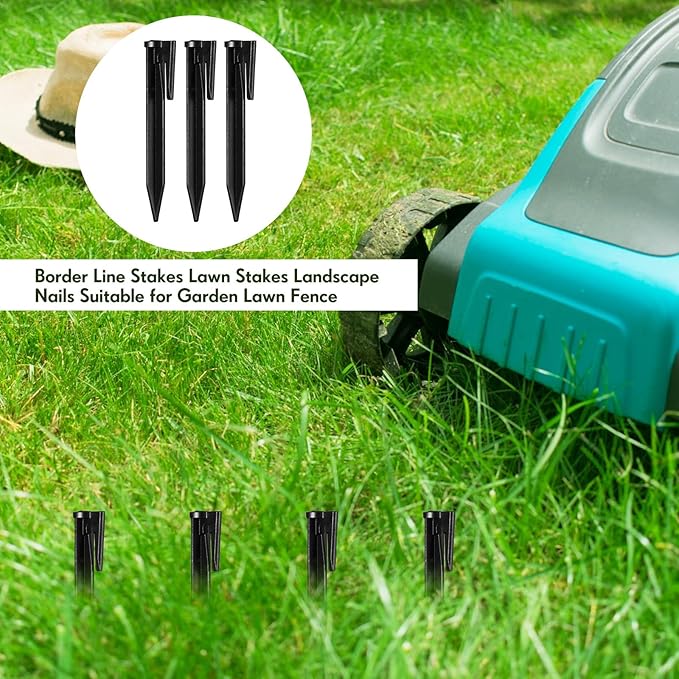 Wenqik 500 Count 3.3‘' Plastic Boundary Wire Stakes Lawn Pegs Landscape Staples Compatible with Robomow Mower, Husqvarna Automower, Pet Fence, for Use in Garden Lawn Fence