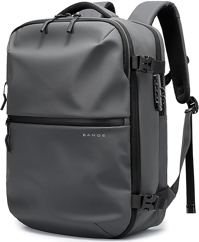 BANGE Commute Backpack with Water Bottle Holder, Anti Theft Laptop Backpack Fits for 15.6Inch Notebook, Water Resistant Office Daypack for work