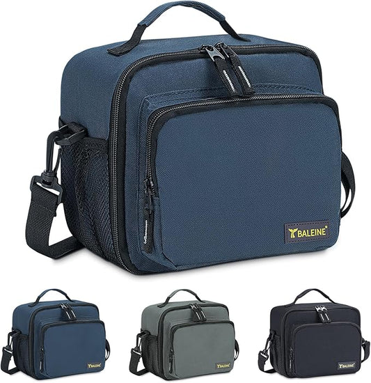 BALEINE Insulated Lunch Bag for Men Women, Leakproof Cooler Bag with Adjustable Shoulder Strap for Work Picnic, Lunch Box for Women Men (Small, Blue)