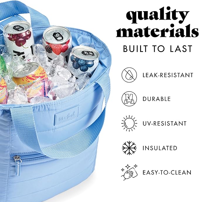Fit & Fresh Carefree Cooler Collection – Insulated, Leakproof, Water-Resistant Tote & Mini Sling Bag for Summer Pool & Travel