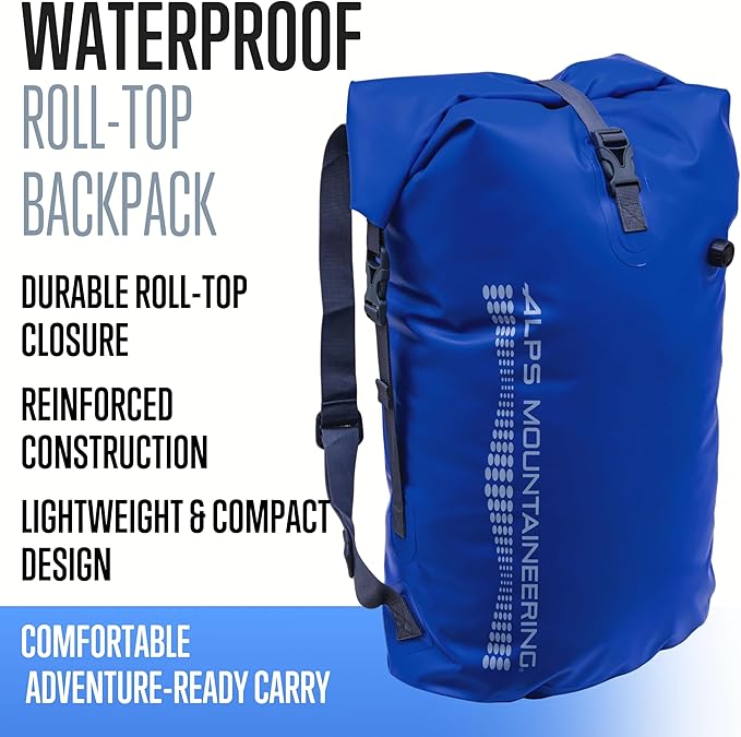 ALPS Mountaineering Torrent Waterproof Backpack, Fully Welded Seams Dry Bag with Adjustable Straps