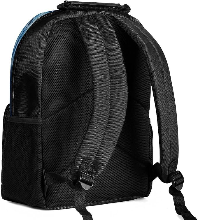 Polyester Daypack Bookbag for Gym Business Bicycle, Large Capacity Multipurpose Anti-Theft Carry On Bag, White Wolves Painting Art Travel Hiking Daypack