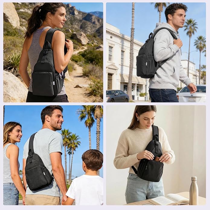 AOTIAN Anti-Theft Sling Backpack - Lightweight Water-Resistant Chest Daypack for Travel, Hiking & Outdoor